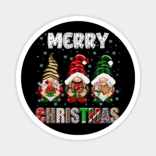 Merry Christmas Gnome Family Funny Xmas Tree Women Men Kids Magnet